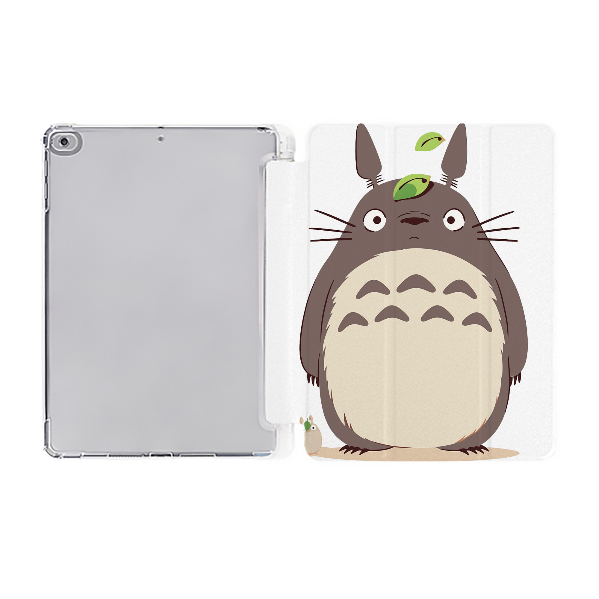 （画像用） となりのトトロ 草壁メイ 草壁サツキ My Neighbor Totoro Satsuki Kusakabe Mei Kusakabe IPad ケース ペン収納付き 三つ折りスタンド PUレザー×シリコン 対応機種9.5/10.5/10.9インチ